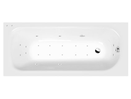 LAURA hydromasážní vana, 160x70x39cm, Active Hydro-Air, chrom