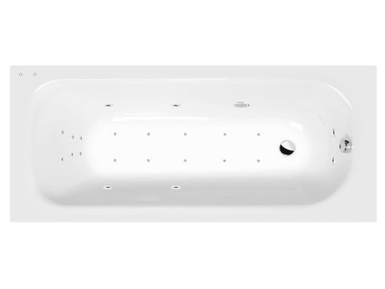 LAURA hydromasážní vana, 160x70x39cm, Attraction Hydro-Air, chrom