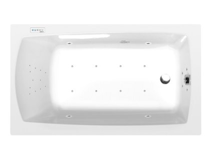 LILY hydromasážní vana, 130x70x39cm, Highline Hydro-Air, chrom