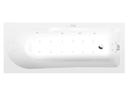 LISA hydromasážní vana, 170x70x47cm, Highline Hydro-Air, chrom