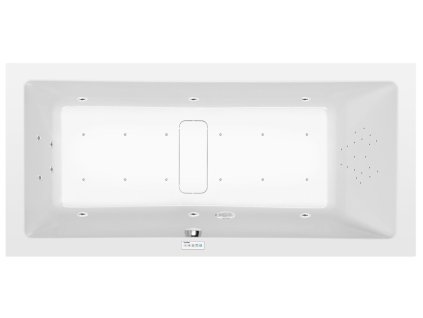 MARLENE hydromasážní vana, 190x90x48cm, Highline Hydro-Air, chrom