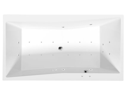 QUEST hydromasážní vana, 180x100x49cm, Active Hydro-Air, chrom