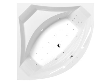 ROSANA hydromasážní vana, 140x140x49cm, Attraction Hydro-Air, chrom