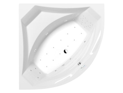 ROSANA hydromasážní vana, 140x140x49cm, Highline Hydro-Air, chrom