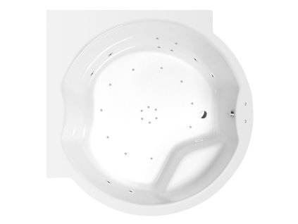 ROYAL CORNER hydromasážní vana, 173x173x49cm, Active Hydro-Air, chrom