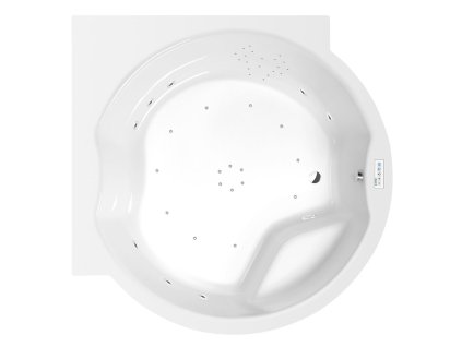 ROYAL CORNER hydromasážní vana, 173x173x49cm, Highline Hydro-Air, chrom