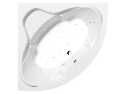 SIMONA hydromasážní vana, 140x140x44cm, Attraction Hydro-Air, chrom