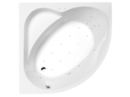 SIRIUS hydromasážní vana, 130x130x43cm, Attraction Hydro-Air, chrom