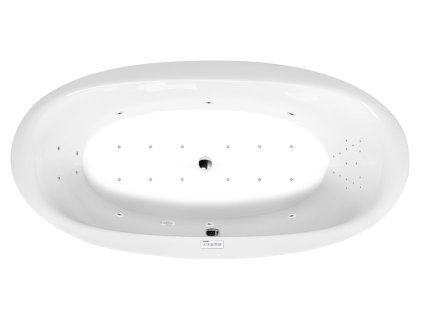 STADIUM hydromasážní vana, 190x95x46cm, Highline Hydro-Air, chrom