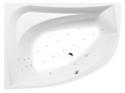 TANYA L hydromasážní vana, 160x120x49cm, Attraction Hydro-Air, chrom