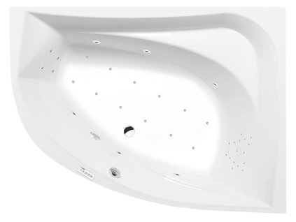 TANYA R hydromasážní vana, 160x120x49cm, Highline Hydro-Air, chrom