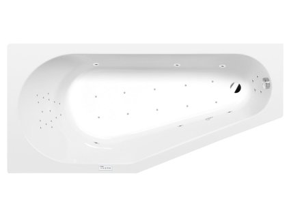TIGRA L hydromasážní vana, 150x75x46cm, Highline Hydro-Air, chrom