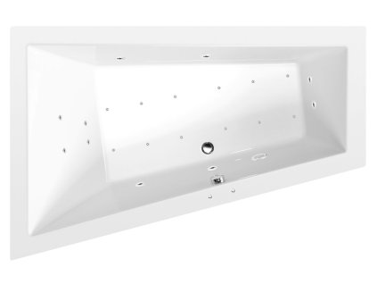 TRIANGL L hydromasážní vana, 180x120x50cm, Active Hydro-Air, chrom