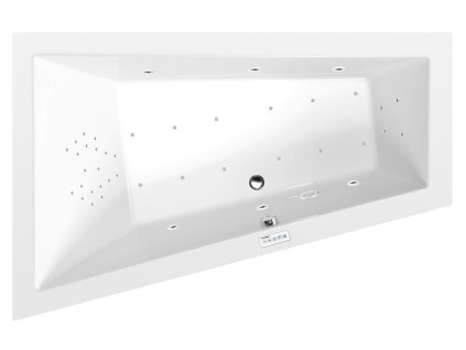 TRIANGL L hydromasážní vana, 180x120x50cm, Highline Hydro-Air, chrom