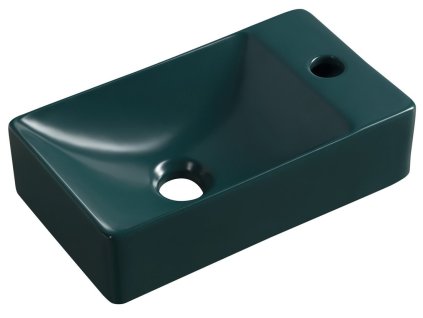 MARGITHA keramické umývátko 38x22cm, otvor pro baterii vpravo, petrolejová