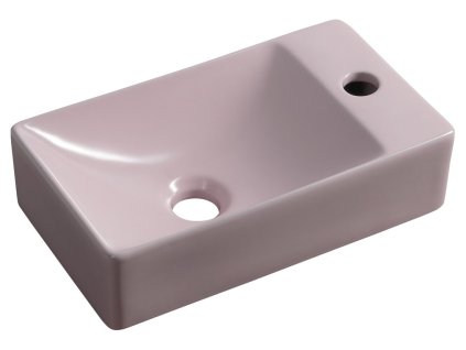 MARGITHA keramické umývátko 38x22cm, otvor pro baterii vpravo, růžová