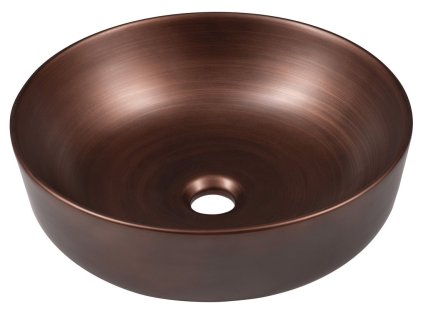 PRIORI keramické umyvadlo na desku, Ø 41,5cm, měď