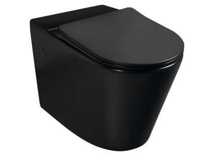 WC kombi mísa, Rimless, 61x38 cm, spodní/zadní odpad, černá mat