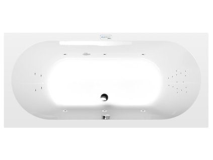 LEVANA hydromasážní vana, 170x80x39cm, Highline Hydro, chrom