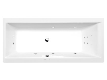 CLEO hydromasážní vana, 180x80x48cm, Attraction Hydro, chrom