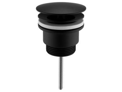 Umyvadlová výpust 5/4“, neuzavíratelná, velká zátka, 5-65mm, černá mat obrázek č.: 1