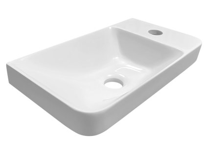 ZORBA umývátko 40x22cm, litý mramor, baterie vpravo, bílá obrázek č.: 1