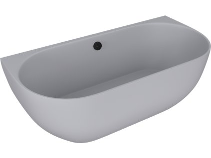 PAGODA nástěnná vana litý mramor 170x85x58cm, šedá mat