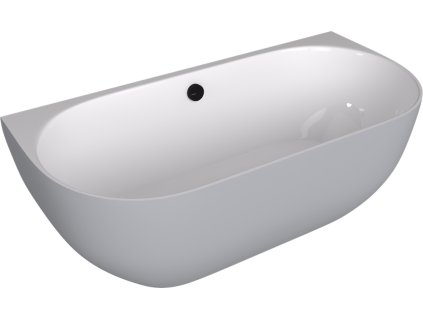 PAGODA nástěnná vana litý mramor 170x85x58cm, bílá/šedá mat