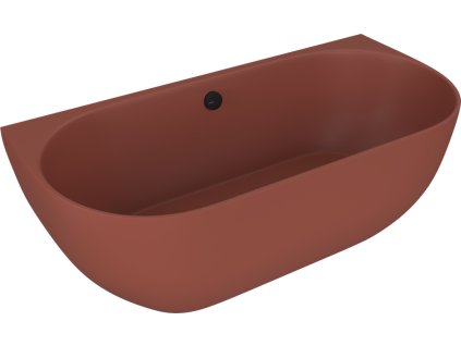 PAGODA nástěnná vana litý mramor 170x85x58cm, hnědá mat