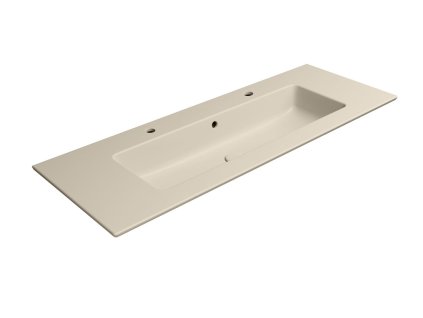 PURA keramické dvojumyvadlo Slim 122x46cm, creta mat
