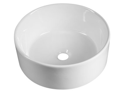 Keramické umyvadlo na desku, Ø 40cm, bílá