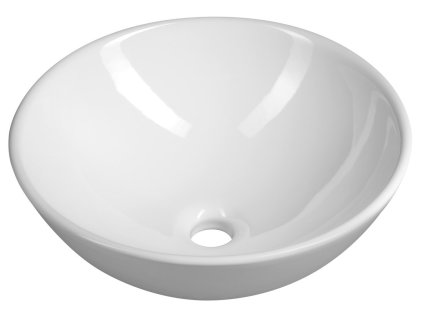 Keramické umyvadlo na desku, Ø 40cm, bílá