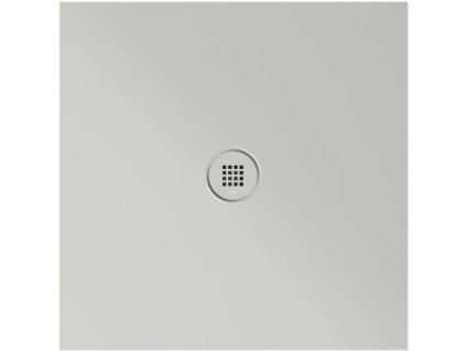 Keramická sprchová vanička, čtverec 80x80x2cm, cenere mat