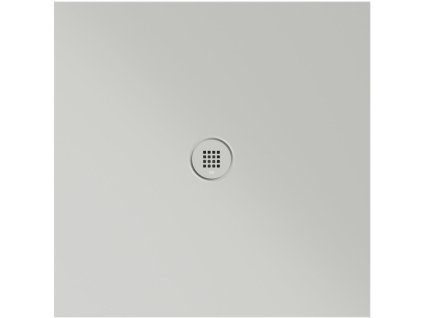 Keramická sprchová vanička, čtverec 90x90x2cm, cenere mat