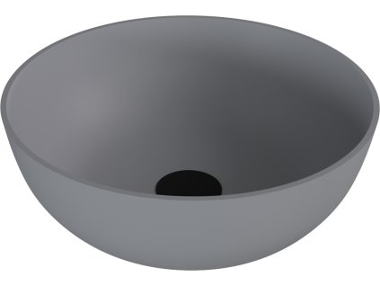 BANERA ROUND umyvadlo na desku, litý mramor, průměr 39cm, šedá mat