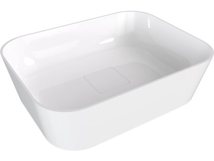 BANERA SQUARE umyvadlo na desku, litý mramor, 50x36cm, bílá