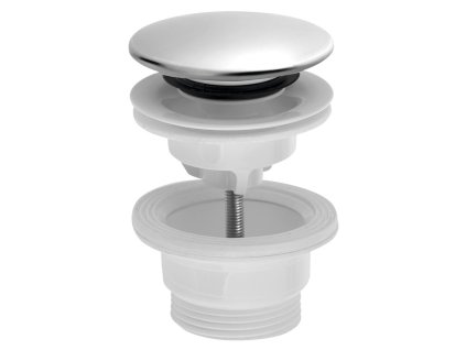 Umyvadlová výpust 5/4“, click-clack, velká zátka, 4-45mm, ABS/nerez