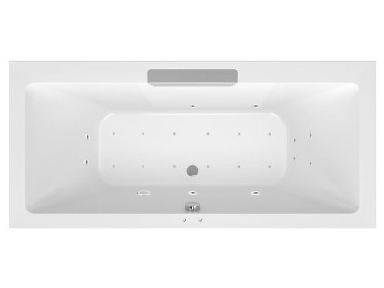 CASCATA hydromasážní vana, 185x85x45cm, kaskáda nerez, Active Hydro-Air, chrom