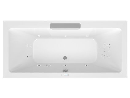 CASCATA hydromasážní vana, 185x85x45cm, kaskáda nerez, Highline Hydro, chrom