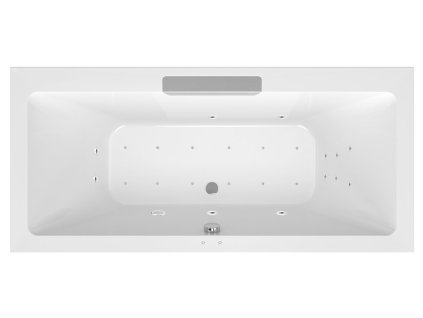 CASCATA hydromasážní vana, 185x85x45cm, kaskáda nerez, Attraction Hydro-Air, chrom