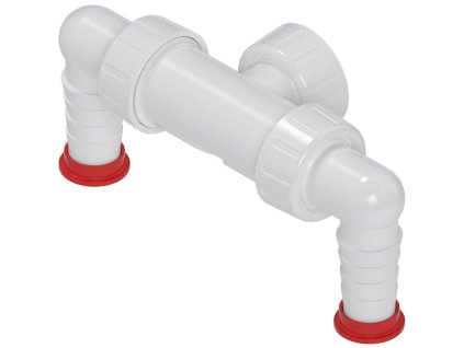 Dvojkolínko podomítkového sifonu, pro pračku, bílá