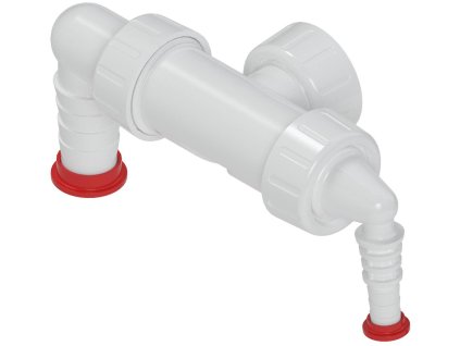 Dvojkolínko podomítkového sifonu, pro pračku a sušičku/myčku, bílá