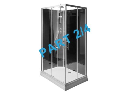 GRANVIK sprchový box 800x1200x2180mm komponent 2/4 fixní a posuvné sklo čiré