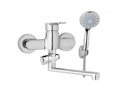 JB Sanitary MIRAM M103701 - Nástěnná umyvadlová a sprchová baterie MIRAM 150 mm, otočný přepínač, s příslušenstvím, ramínko 200 mm obrázek č.: 1