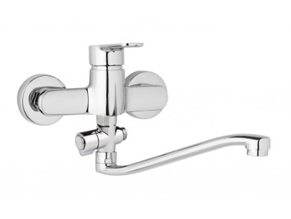 JB Sanitary MIRAM M103740 - Nástěnná umyvadlová a sprchová baterie MIRAM 150 mm, otočný přepínač, bez příslušenství, S ramínko 300 mm obrázek č.: 1