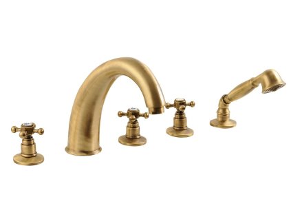 ANTEA pětiprvková baterie na okraj vany, bronz