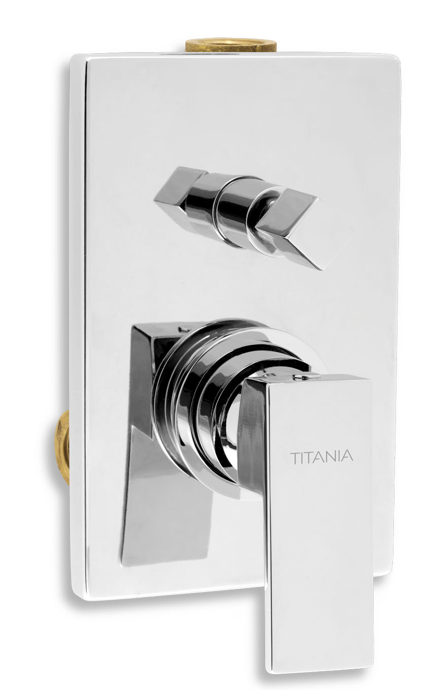Novaservis Vanová sprchová pod. baterie s přepínačem Titania CUBE chrom