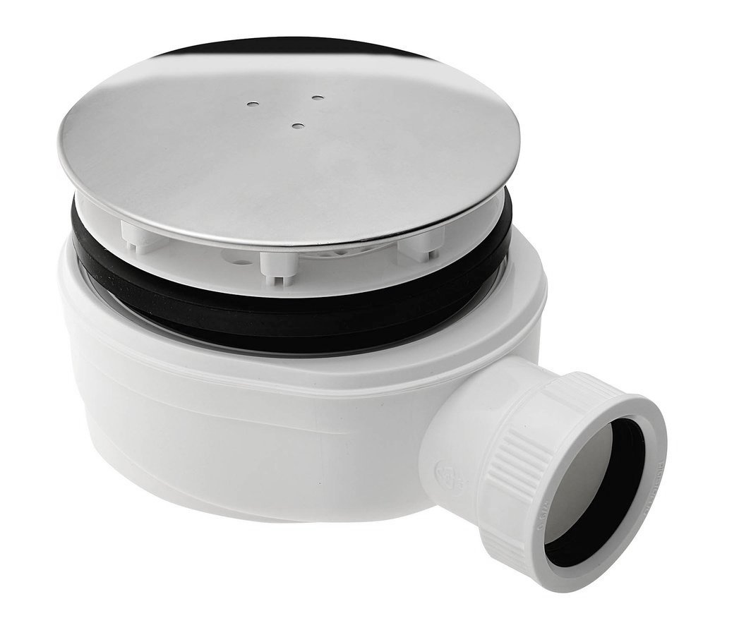 Polysan Vaničkový sifon, průměr 90mm, DN40, extra nízký, krytka nerez lesk