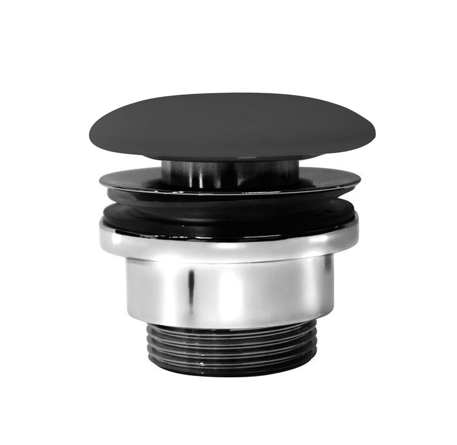 GSI umyvadlová výpust 5/4“, neuzavíratelná, keramická zátka, 5-65mm, černá mat