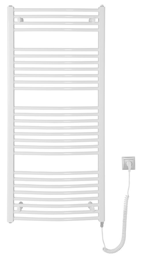 Levně Aqualine ORBIT-E elektrické otopné těleso oblé 600x1320 mm, 600 W, bílá